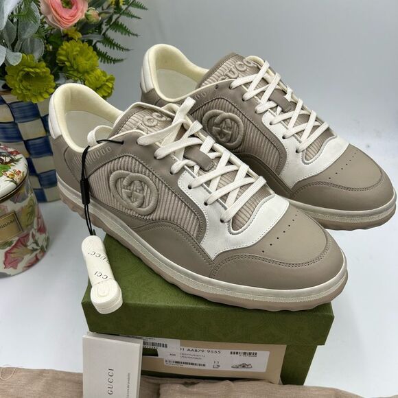 Men's Gucci Mac 80 low top leather  sneakers size 11 fits 11.5 US made in Italy - Picture 1 of 13